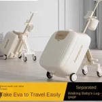 Bagage pour enfants séparé deux en un 20 pouces peut s&rsquo;asseoir, valise à roulettes d’embarquement pour bébé avec porte-gobelet d&rsquo;eau