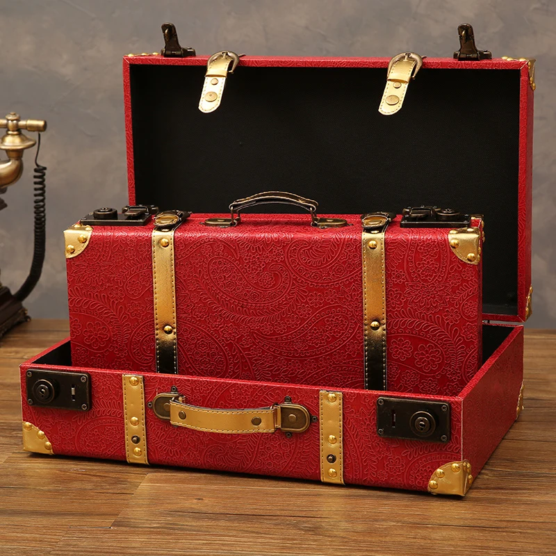 Valise de Luxe Vintage en Cuir Rouge Personnalisée, Coffre de Voyage, Valise à Bagages, Mode, Grande Capacité, Rangement de Vêtements, Boîte d’Accessoires Valise de Luxe Vintage en Cuir Rouge Personnalisée, Coffre de Voyage, Valise à Bagages, Mode, Grande Capacité, Rangement de Vêtements, Boîte d’Accessoires