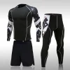 combinaison de sport à compression pour hommes, séchage rapide, transpiration, fitness, entraînement, kit mma, rashguard, vêtements de sport pour hommes, jogging, course à pied