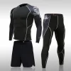 Combinaison de sport à Compression pour hommes, séchage rapide, transpiration, Fitness, entraînement, Kit MMA, Rashguard, vêtements de sport pour hommes, Jogging, course à pied