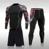 combinaison de sport à compression pour hommes, séchage rapide, transpiration, fitness, entraînement, kit mma, rashguard, vêtements de sport pour hommes, jogging, course à pied