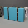 grandes valises de voyage vintage de luxe, coffre en cuir sous le lit, organisateur de vêtements, boîte de rangement, poubelle antique personnalisée