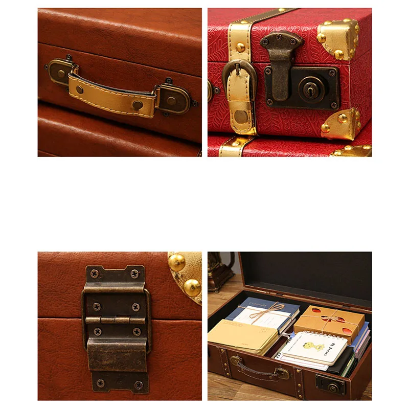 valise de luxe vintage en cuir rouge personnalisée, coffre de voyage, valise à bagages, mode, grande capacité, rangement de vêtements, boîte d'accessoires