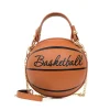 sac à main chic pour femmes, rond, basket ball, football, en forme de baril, sac à bandoulière en faux cuir