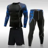 combinaison de sport à compression pour hommes, séchage rapide, transpiration, fitness, entraînement, kit mma, rashguard, vêtements de sport pour hommes, jogging, course à pied