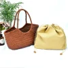 cuir véritable de créateur tricoté à la main élégant poignée femme fourre tout vintage sac à main femme peau de vache dame grand sac à bandoulière