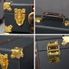 grandes valises de voyage vintage de luxe, coffre en cuir sous le lit, organisateur de vêtements, boîte de rangement, poubelle antique personnalisée
