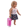 accessoires de poupée valise imprimé animal de dessin animé adapté aux poupées américaines de 18 pouces 43cm bébé reborn poupée vêtements de rangement, cadeau de jouet pour enfant