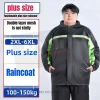 combinaison de pluie pour moto 6xl, ensemble manteau et pantalon imperméables grande taille, équipement d'équitation robuste pour hommes par temps extrême