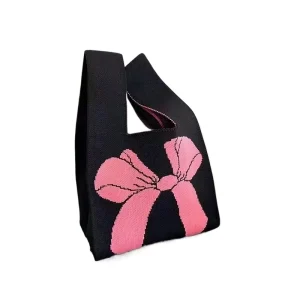 Sacs à main à nœud pour femmes, sacs à main tricotés, sacs de poignet polyvalents, fourre-tout à poignée supérieure, Mini fourre-tout rayé, sac seau pour téléphone Sacs à main à nœud pour femmes, sacs à main tricotés, sacs de poignet polyvalents, fourre-tout à poignée supérieure, Mini fourre-tout rayé, sac seau pour téléphone