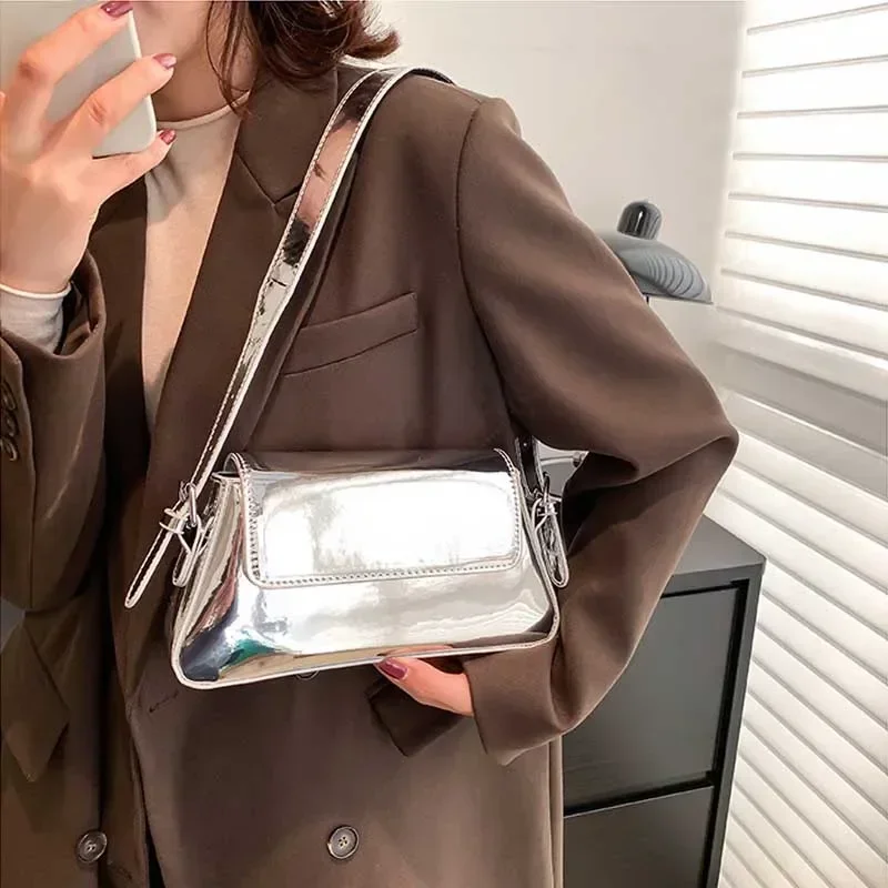 sacs à main de luxe de styliste pour femmes, sac à aisselles laser, marque initiée, argent chic, poignée supérieure, fourre tout