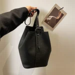 Sac de shopping polyvalent pour femmes, seau de grande capacité, sac d&rsquo;épicerie, sangle réglable, sac Simple de couleur unie avec pochette assortie