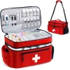 sac de rangement de médicaments de voyage de grande capacité, kit d'urgence portable, conception à double couche, pochette avant, plusieurs façons de transporter.