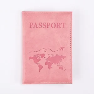 Couverture de passeport d&rsquo;avion femmes hommes étui de passeport de voyage en cuir rose mignon passeport portefeuille sac à main fille porte-passeport