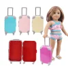 accessoires de poupée valise imprimé animal de dessin animé adapté aux poupées américaines de 18 pouces 43cm bébé reborn poupée vêtements de rangement, cadeau de jouet pour enfant