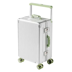 Valise de voyage à poignée large de 20 pouces et 24 pouces, cadre en aluminium, boîtier de chariot à bagages à main avec roulettes, boîte d’embarquement, sac à bagages roulant Valise de voyage à poignée large de 20 pouces et 24 pouces, cadre en aluminium, boîtier de chariot à bagages à main avec roulettes, boîte d’embarquement, sac à bagages roulant