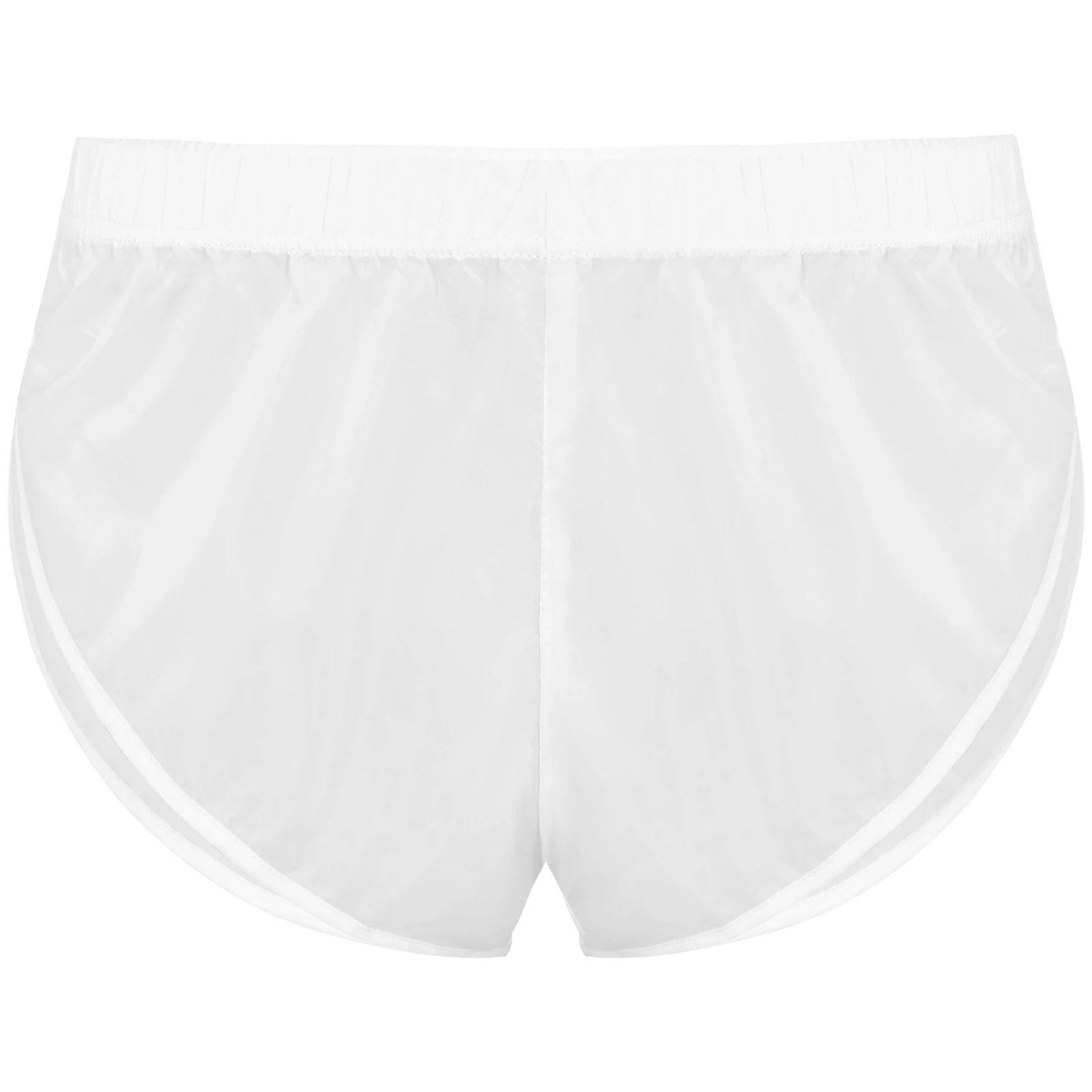 maillot de bain semi transparent pour homme, short fendu sur les côtés, ceinture élastique, boxer de bain, vêtements de plage
