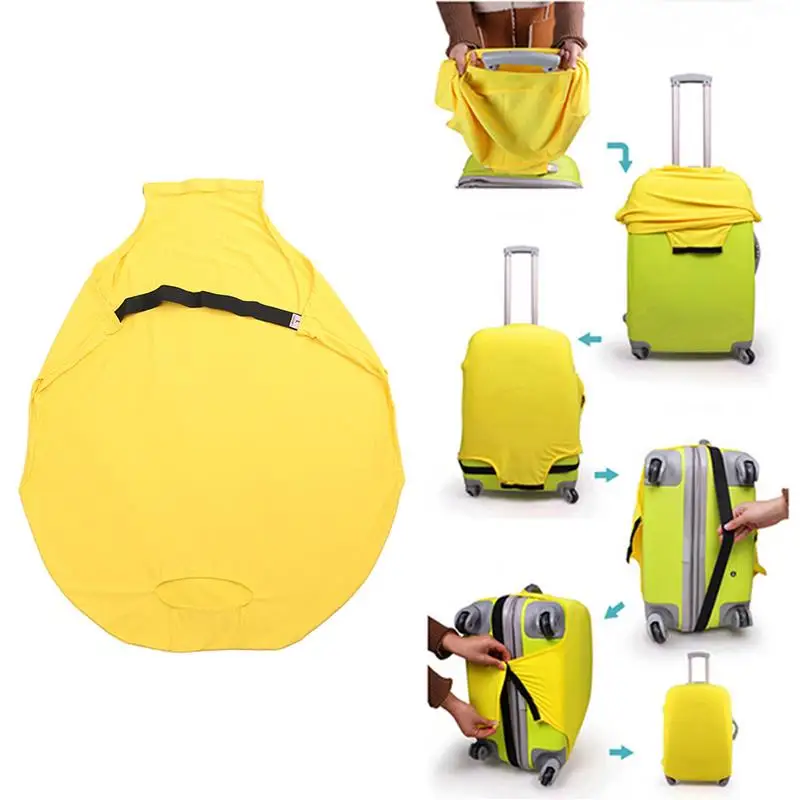 housse de protection pour bagages en tissu extensible, étui anti poussière pour bagages, adapté à une valise de 18 à 28 pouces, accessoires de voyage