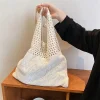 sacs à main tricotés de styliste pour femmes, fourre tout de grande capacité, sac de plage d'été, grands sacs à main décontractés, sacs à bandoulière tissés creux