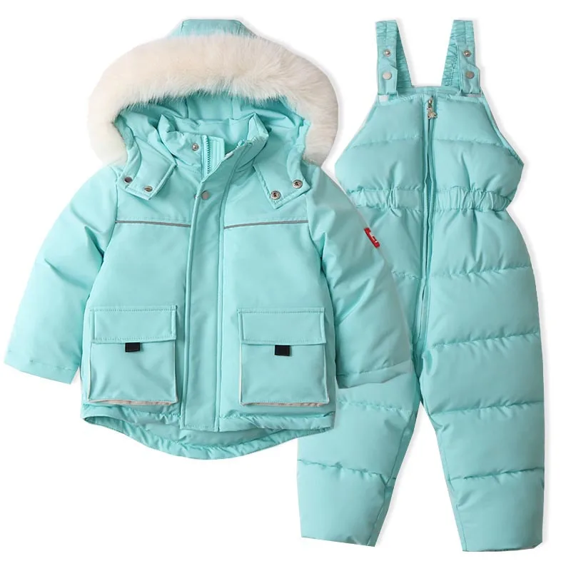 combinaison de ski pour enfants, coupe vent et imperméable, doudoune et pantalon, manteau de neige, salopette, pantalons en duvet, parkas, ensembles doux et chauds