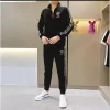 costume d'affaires luxueux pour hommes, grande taille, ensemble deux pièces, col élégant, tendance, lourd, à la mode