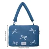 sac d'ordinateur de mode moderne 14 pouces, pochette d'ordinateur brodée avec nœud papillon, étui de transport souple antichoc pour tablette, lieu de travail