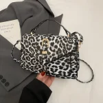 Sac en cuir léopard petit Sac à Main pour femmes petit Sac à bandoulière carré avec poignée courte fourre-tout pochette Sac A Main