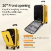 valise à capacité extensible, ouverture frontale, boîtier de chariot de voyage avec roue rotative, serrure tsa, matériau pc, bagages roulants 20/24/28