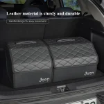 Valise en cuir coffre de voiture boîte de rangement pliable bac de rangement pour Jeep Grand Cherokee Wrangler JK gladiator boussole Renegade