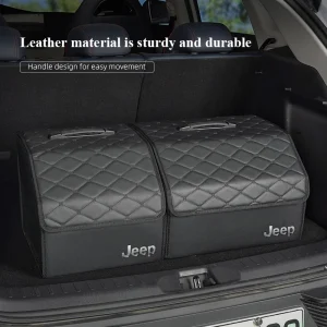 Valise en cuir coffre de voiture boîte de rangement pliable bac de rangement pour Jeep Grand Cherokee Wrangler JK gladiator boussole Renegade