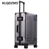 klqdzms sac de voyage entièrement en alliage d'aluminium et de magnésium, valise à roulettes de grande capacité, boîte d'embarquement, 20 po, 24 po, 26 po, 29 po