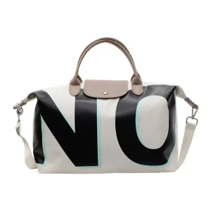 Sac à main en toile pour femmes, large bandoulière, sens haut de gamme, niche double face lettre simple épaule aisselle fourre-tout Sac à main en toile pour femmes, large bandoulière, sens haut de gamme, niche double face lettre simple épaule aisselle fourre-tout