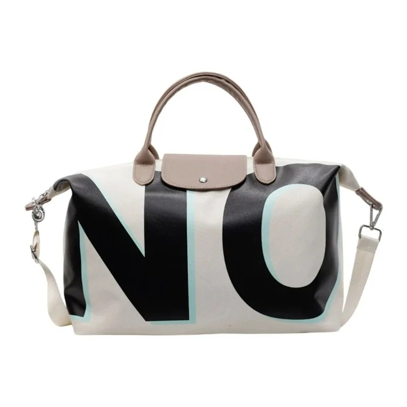 Sac à main en toile pour femmes, large bandoulière, sens haut de gamme, niche double face lettre simple épaule aisselle fourre-tout Sac à main en toile pour femmes, large bandoulière, sens haut de gamme, niche double face lettre simple épaule aisselle fourre-tout