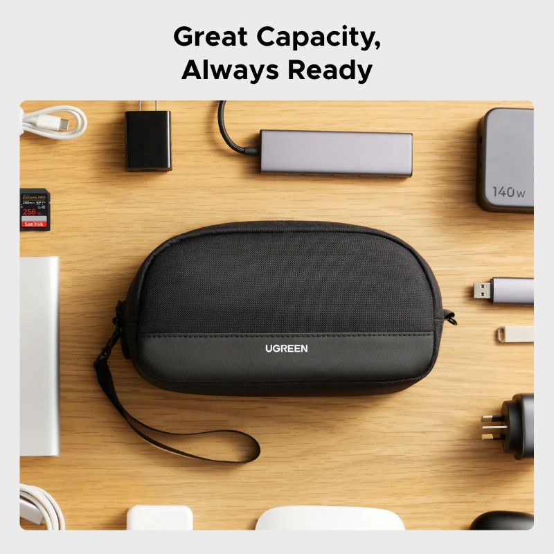 ugreen sac de rangement étui organisateur sac taille s/m pour ordinateur portable adaptateur secteur hub écouteur câble chargeur pc numérique ordinateur portable accessoires