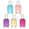 Mini valise transparente avec roues rotatives et poignée, organisateur, accessoires de maison de poupée pour enfants, jouet de maquillage, cadeaux, ensemble de jeu