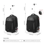 Sac à dos à bagages roulants de 20 pouces avec roulettes, valises de voyage, sacs à roulettes de grande capacité, sac à dos multifonctionnel pour ordinateur portable