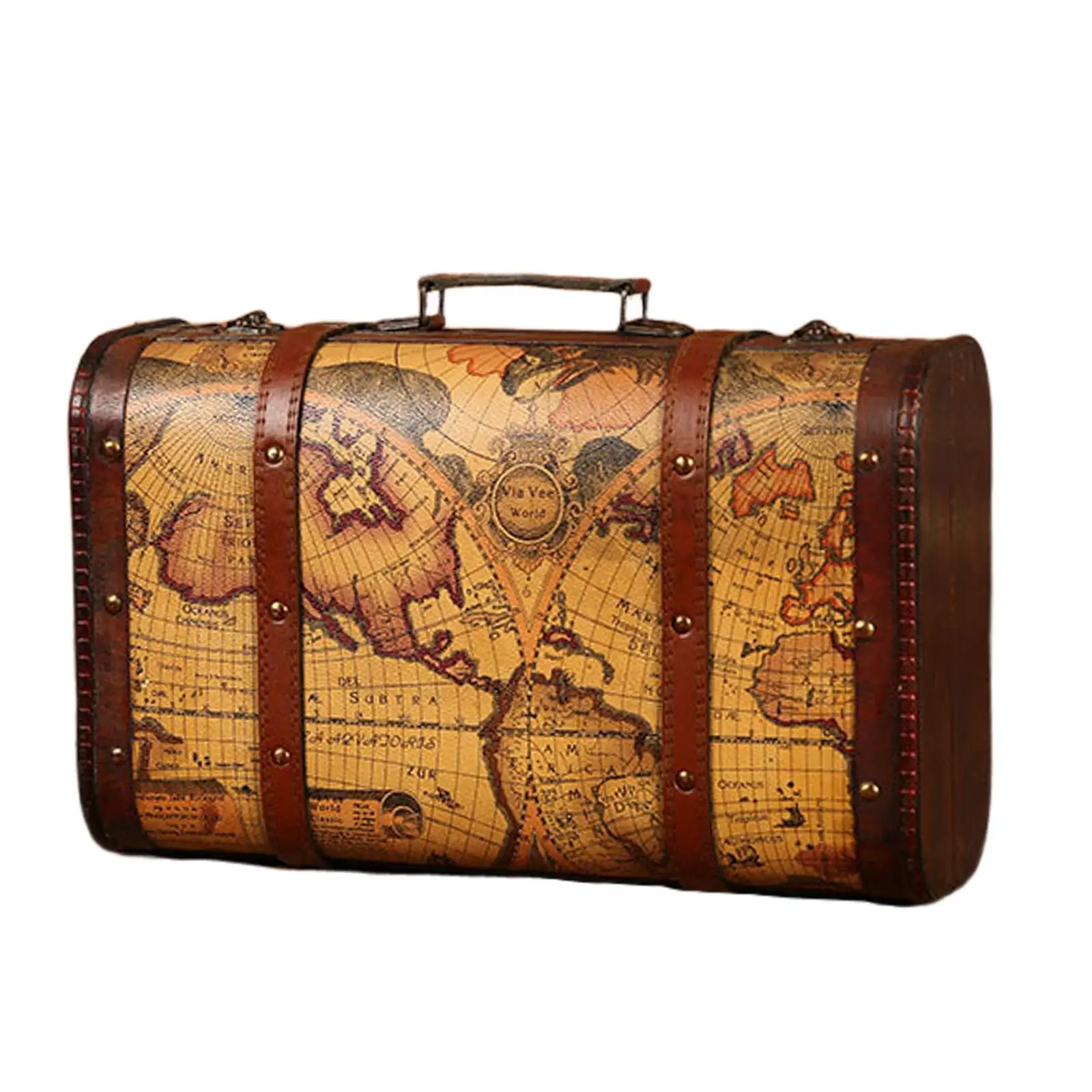 valise vintage avec poignée, accessoires photo, coffre en bois, boîte décorative, coffre en bois, coffre en bois pour vitrine de magasin, chambre à coucher