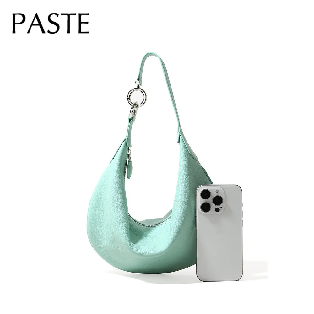sac à main de luxe couleur vive pour femmes, fourre tout hobo d'été fin et léger de styliste en cuir de vache véritable, sac à bandoulière sous les aisselles