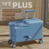 2025 nouveaux bagages pour enfants peuvent s'asseoir et monter valise cabine de voyage bagage à main boîtier de chariot de cheval en bois roues de frein valises pour enfants
