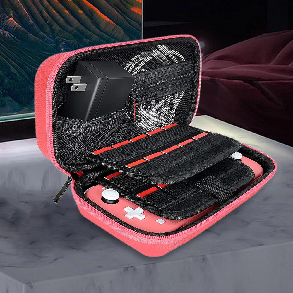 sac de rangement en nylon eva, valise de protection de voyage rigide, épais, résistant aux rayures, double compartiment, anti poussière pour switch lite