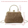 chaîne tissé à la main sacs à main été femme pochette simple texture dîner fête à la main décontracté élégant portable sac de soirée 2025