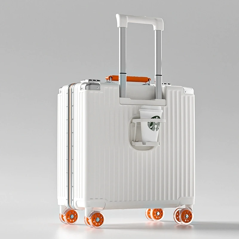 valise à main de 18 pouces avec roulettes colorées, cadre en aluminium, bagage roulant de voyage, matériau pc de haute qualité