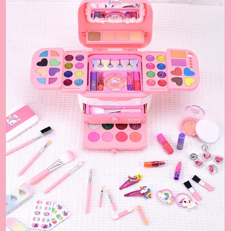 kit de jouets de maquillage pour enfants, coffret de cosmétiques de simulation, jeu de déguisement pour petite fille, jeu de simulation, matériau respectueux de l'environnement
