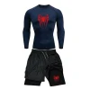 combinaison de compression hommes t shirts + pantalons fitness boxe muay thai shorts vêtements hommes rashguard jiu jitsu ensembles de gymnastique maillots bjj boxeo
