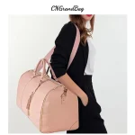 Valise pliable en cuir PU de grande capacité, sac à main de voyage, sac à bandoulière facile à transporter, sac à bagages de grande taille pour voyage