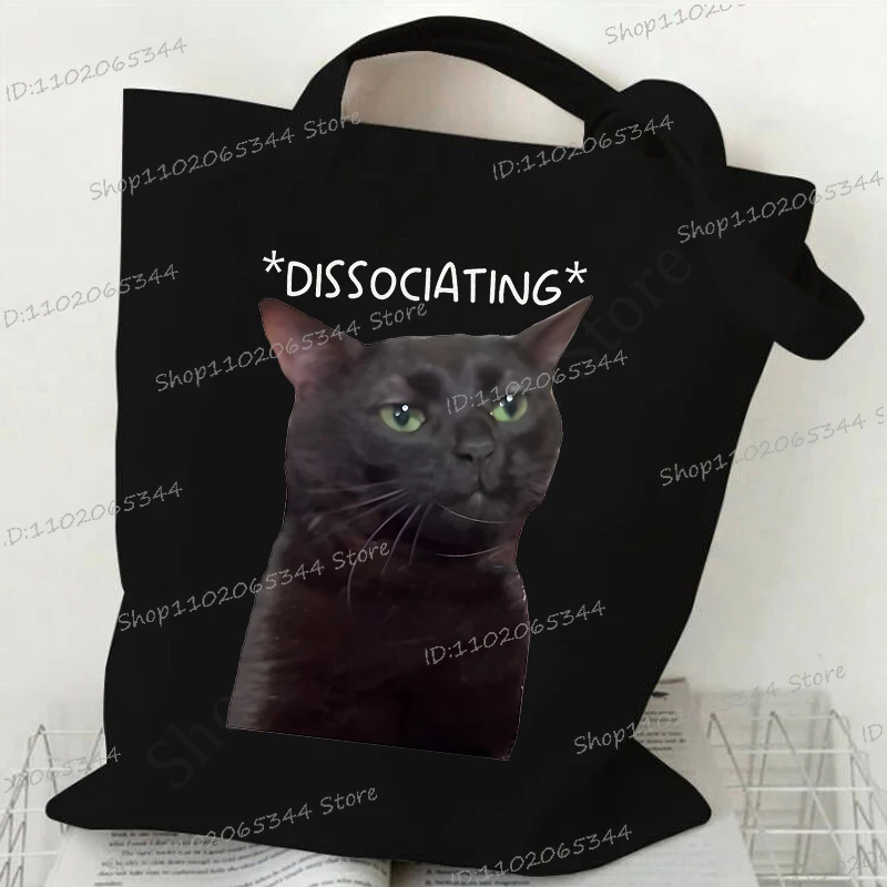 sacs à main pour femmes meme chat drôle toile sacs à provisions dessin animé animal sac à bandoulière pliant réutilisable fourre tout sacs pour femmes hommes