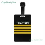 Étiquettes de bagage de capitaine d&rsquo;épaules Strihear pour les valises, couverture de confidentialité de pilote de vol, étiquette d&rsquo;identification