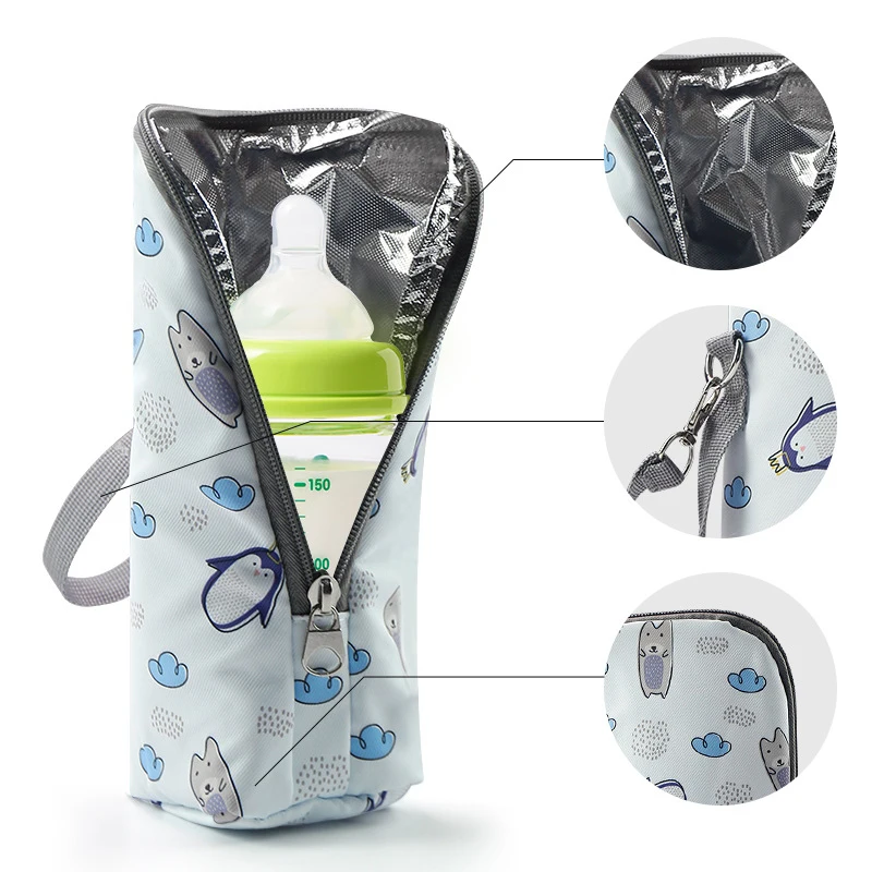 sac de voyage portable pour biberon, étui de voyage avec conception isolée, organisateur de biberon pour voyage et alimentation en plein air