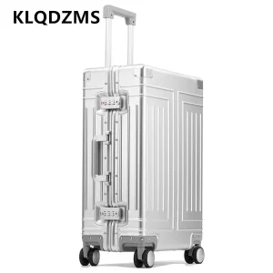KLQDZMS-Sac de voyage entièrement en alliage d&rsquo;aluminium et de magnésium, valise à roulettes de grande capacité, boîte d’embarquement, 20 po, 24 po, 26 po, 29 po