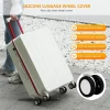 couvre roues de valises soft 8pcs, couvercle de roue de compartiment à bagages en silicone pour la plupart des 8 roues tournantes